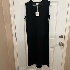 Rails Black Maxi Dress with Cream Side Panels